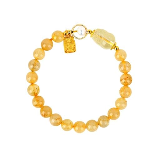 Joyería elástica de estilo chino con pulsera de citrino y Pixiu