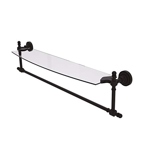Allied Brass Rd-33Tb/24-Orb Retro Dot Collection Inch Vanity Integrated Towel Bar Glass Shelf, 24 Inch, Oil Rubbed Bronze #TOP8