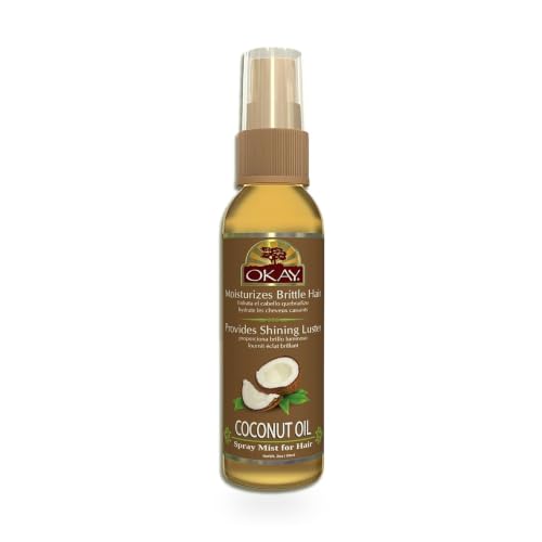 Coconut Spray Mist Oil For Hair Leaves Hair With Shining Luster&Soft Feel Revives Damaged Brittle Hair Paraben Free For All Skin&Hair Types and Textures Made in USA 2oz