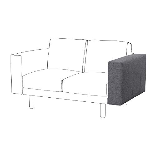 Soferia Fodera di ricambio compatibile per NORSBORG bracciolo, tessuto Naturel Grey, grigio