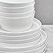 Mikasa Rylee High Rim 12 Piece Bone China Durable Chip Resistant Lightweight Dinnerware Set, Service for 4, White