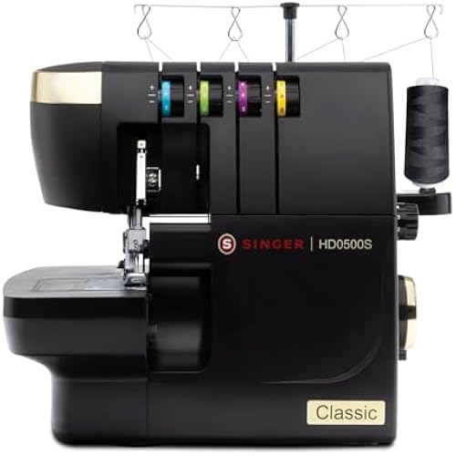 SINGER® HD0500S Heavy Duty Serger Overlock Machine, 2-3-4 Thread, Black