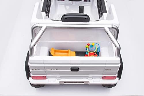 7. Bild von FINOOS Mercedes G63 6X6 AMG kinderauto 12V, Kinder elektroauto 4X45W, Mit Gummireifen, Ledersitz Mit 2.4G Fernbedienung (Weiß)