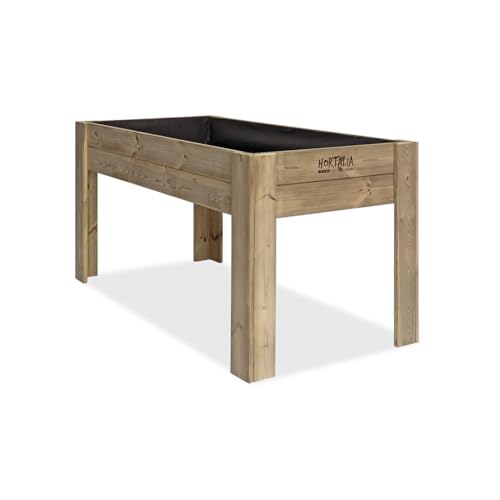 Hortalia Huerto Urbano - Jardinera de Madera Mesa de Cultivo - Protección Autoclave Nivel IV - Gardenbrico (XL80)