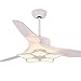 Ventilador de Techo con Mando a Distancia y Luz, Moderna Metal Ventilador 130CM, Atenuación Tricolor 28W LED Luz de Techo, para Salón Dormitorio Sala de Estar Estudio Oficina Guardería,Blanco