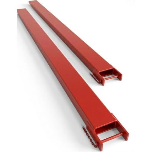 96" Pallet Forklift Extensions, Heavy Duty Fork Extensions 5500 LBS Capacity 5.3" Width for Forklifts, 1 Pair for Forklift Truck, Red, 96x5.3 Inch