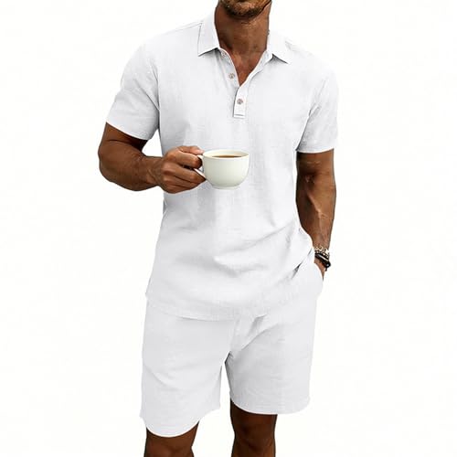 Ensemble deux pièces léger en lin respirant pour homme look d'été chic