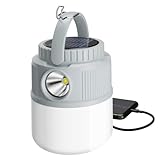 GEARLITE LED Campinglampe Solar, Tragbare Ultra Hell Camping Laterne mit 4 Leuchtmodi, Aufladbare Campingleuchte 4000mAh für Camping Wandern, Lesen, Stromausfällen, Outdoor, Power Bank