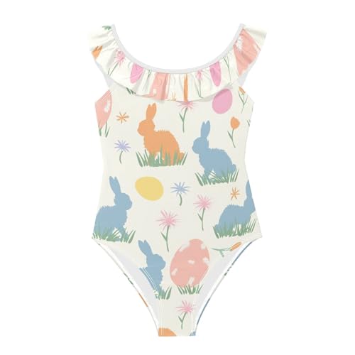 Maillot de bain pour fille motif lapin de Pâques en tissu doux