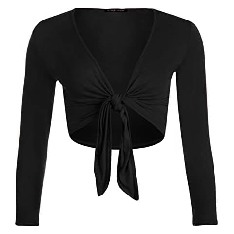 LUXE DIVA Cropped Front Tie Bolero Shrug Cover