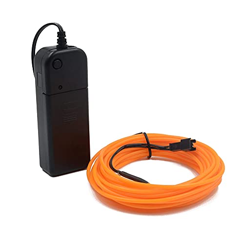 Reyzauyr El Wire Gelb, El Draht, Leuchtende Stroboskop-Elektrolumineszenz-Lichterkette für Partys Halloween-Schlafzimmer-Werbedekoration (5m/16ft, Gelb) Cover