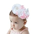 LDDCX Pink Baby Girls Flower Headband and Bow Big Headbands Fashion Hair Accessories for Newborns and Infants.(FD107) (Pink)