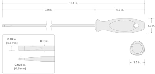 Image of TEKTON 3 /16 in. Slotted Screwdriver (8 in. Shank) | DWS07412