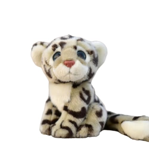 Peluche léopard des neiges réaliste de grande taille doudou gris