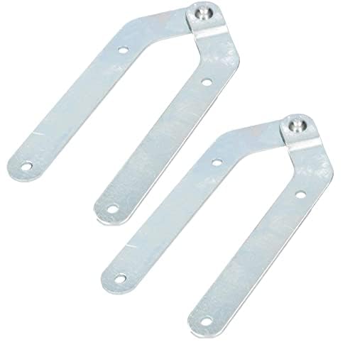 KOTARBAU® 2er Set Leiterband ohne Haken Leiterscharnier Verzinkt Scharnier Stehleiterband Silber Leiter Band Öffnung 180 Grad Klappleiterband Top-Qualität