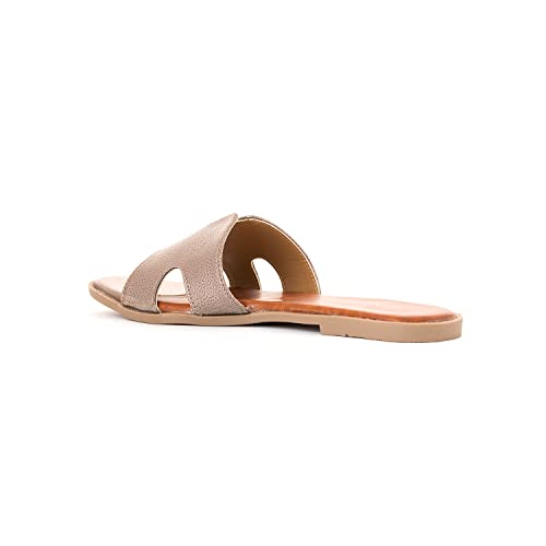 Image of Cleo Grey Mule Flat Sandal for Women