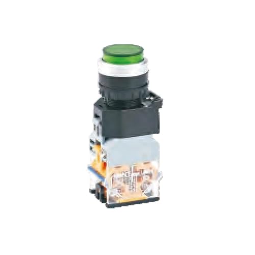 Pulsador electrico LAY39B convexo verde de alta precision para paneles de automatizacion