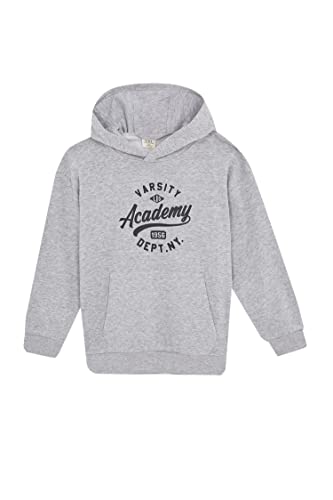 DeFacto Sudadera básica de manga larga para niños, sudaderas con capucha para uso casual, gris, 9-10 Years Cover