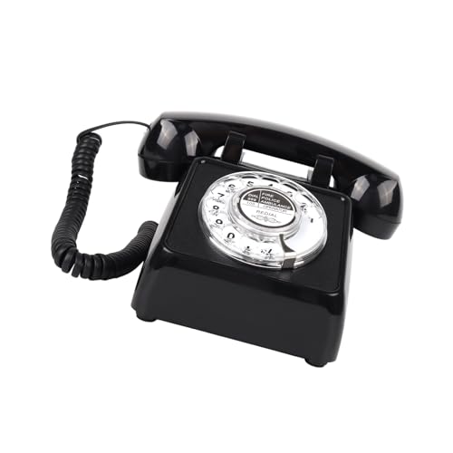Téléphone de bureau rotatif traditionnel et vintage avec son fort pour maison