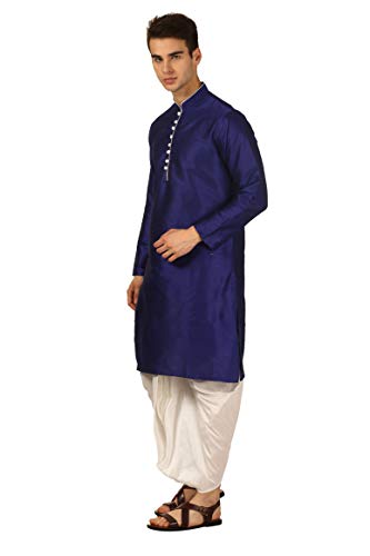 Image of Royal Kurta Men's Cotton Silk Dhoti Kurta (White)