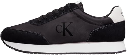 Calvin Klein Jeans Retro Runner Iconic SNK Ym0ym01119 Homme Baskets, Noir Black Bright White, 40.5 EU Calvin Klein Jeans Retro Runner Iconic SNK Ym0ym01119 Homme Baskets, Noir Black Bright White, 40.5 EU