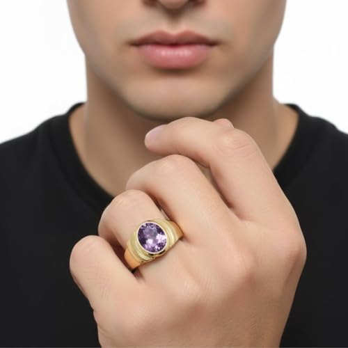 Image of 55Carat Choose Your Color Natural Birthstones 18 K Gold Plated Ring Bold Statement Jewellery Sizes 4-13