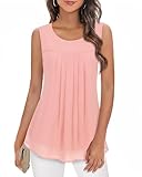 Einzigartiges Design: Das Sommer-Tanktop für Damen besteht aus hochwertigem, doppellagigem Design. Die Netzschicht ist sehr schwingend und flatternd und dehnbar zu tragen. Der einfache Rundhalsausschnitt zeigt Ihren schönen Hals, sehr fließende Plissee-Vorderseite, schwingend und fließend zu tragen an heißen Sommertagen mit Blumendruck auf dem Netz, um ein sehr elegantes und elegantes Oberteil zu sein.