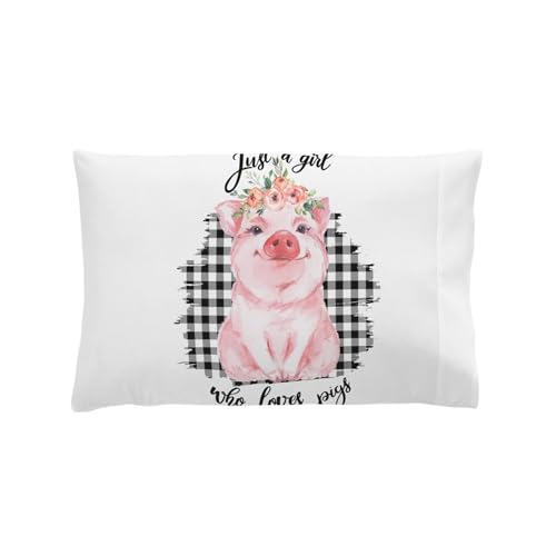 CafePress Just A Girl Who Loves Pigs Pillow Case Standard Size Pillowcase, Lumbar Pillow Cover Fleece