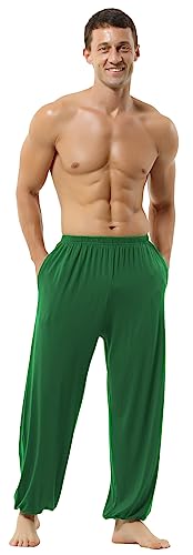 Hoerev Super Soft Modal Spandex Harem Yoga Pilates Schlauch，Grün，M
