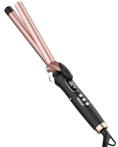 YEEGOR 3/4 inch Curling Iron,Extra Long Barrel Culing Wannd,100-240V Dual Voltage Hair Curler for Wave Curls,12 Temps