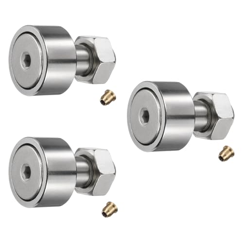 uxcell 3Pcs Cam Follower Track Runner Bearings CF16/KRV35 X Needle Roller Stud Track Bearing, 35mm Roller Diameter, M16 Stud Type for Machine Tool Guide Rail (Hexagon Socket)