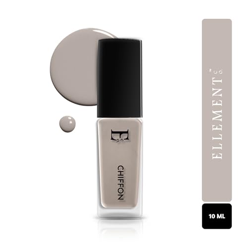 Image of Ellement Co Chiffon Nude Beige Nail Paint 10 ML | High Gloss Salon Shine Nail Colour | Quick Dry, Long Lasting & Chip Resistant Formula | Smooth Streak-Free Application | Vegan, Non-Toxic, Paraben Free & Dermatologically Tested Nail Polish