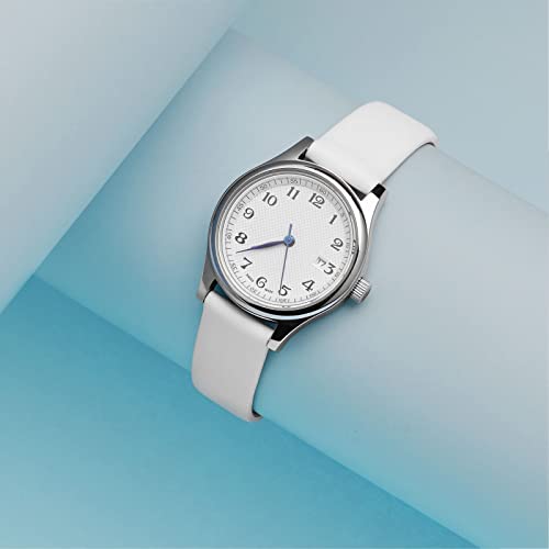 Wocci 16Mm Lug Width, Elegant Watch Band, Genuine Leather Replacement Strap With Gold Buckle (White) #TOP5