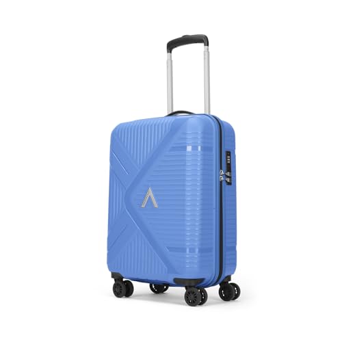 Image of Aristocrat Envoy Cabin Trolley Bag 55cm | Small Hard Luggage | 8-Wheel Suitcase for Travel | Combination Lock with Sturdy Zipper | Polypropylene | 3 Years International Warranty (Ocean Blue)