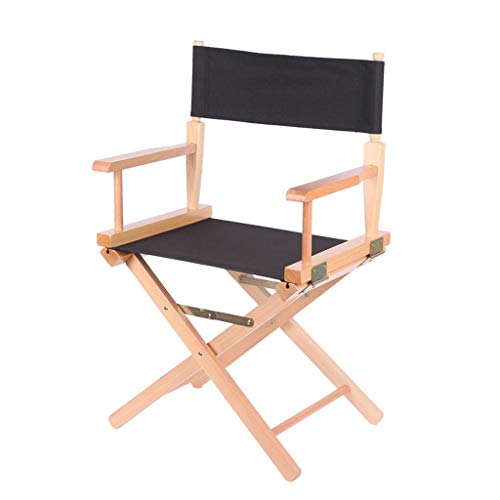 SHYM Portable Director Chair Folding Chair with Canvas Backrest Humanized Design Hardware Accessories Green Varnish Comfortable Sitting Posture