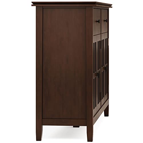 Simplihome Artisan Solid Wood 60 Inch Wide Contemporary Large 4 Door Sideboard Buffet In Russet Brown, For The Dining Room And Kitchen #TOP7