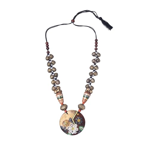Image of AAKRITI ART CREATIONS Handcrafted Tribal & Brass Necklace Collection | Floral, Leaf & Elephant-Inspired Artisan Jewelry | Dhokra, Glass & Ethnic Statement Necklaces for Women
