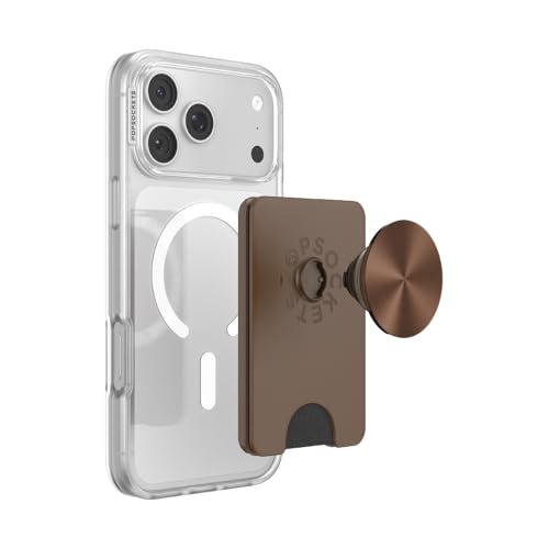 Image of PopSockets Kick-Out Wallet for MagSafe, Adjustable Kickstand, Magnetic Stand, Neutral - Cocoa Radial