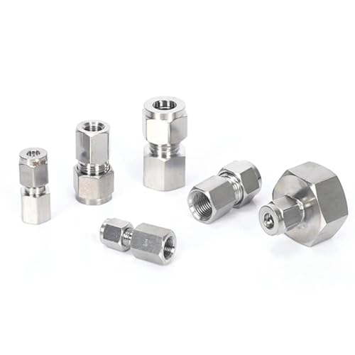 Conector de acero inoxidable 304 tipo virola de 3/8 pulgadas para alta presión, pack de 5 4