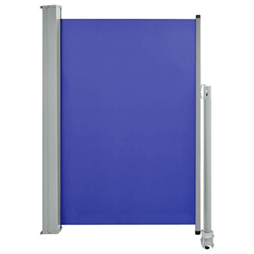 vidaXL Toldo Lateral Retráctil para Jardín Lona Parasol Patio Toldo Horinzontal Pantalla Azul 120x300 cm