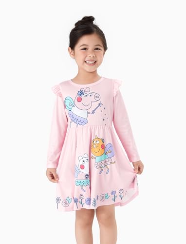 Peppa Pig Toddler Girl Dresses Sleeveless Rainbow Butterfly Print A Line Sundress Dress for Kids2