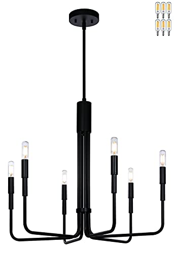 One-Day Sale: Up to 70% Off XiNBEi Lighting Chandeliers, 6 Light Chandelier with LED Bulb, Vintage Pendant Lighting Matte Black Finish for Living & Dining Room XB-C1213-6-MBK One-Day Sale: Up to 70% Off XiNBEi Lighting Chandeliers, 6 Light Chandelier with LED Bulb, Vintage Pendant Lighting Matte Black Finish for Living & Dining Room XB-C1213-6-MBK