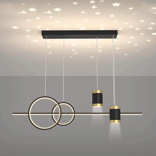 Lampe suspendue luxe design anneaux étoilés métal pour restaurant et bar