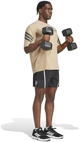 フェイズ5 15ポンド Adidas KSL39 Men's Short Sleeve T-Shirt, Gym + 3 Stripes, Woven