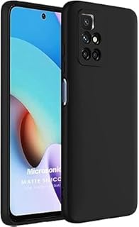 Silicone Shockproof Case with Modern Design and Camera Protection Inner Lining Compatible with Redmi 10 4G (Black)