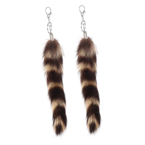 Pendentif queue de laveur américain en peluche pour sac et clés - 5
