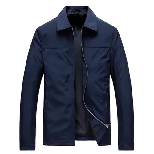 Men's Solid Color Lightweight Dressy Jacket Lapel Zipper Business Casual Jacket