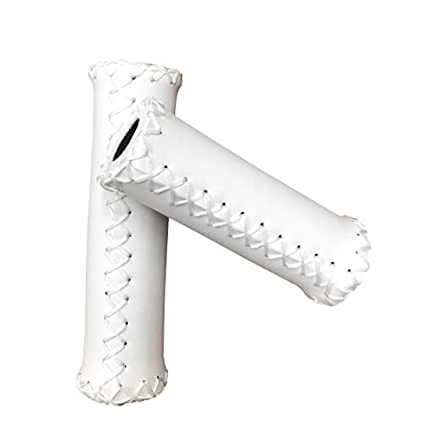 Synthetic Leather Grips For Multi-Speed Beach Cruiser Bikes, City Bikes, Hybrid Bike (White) #TOP1