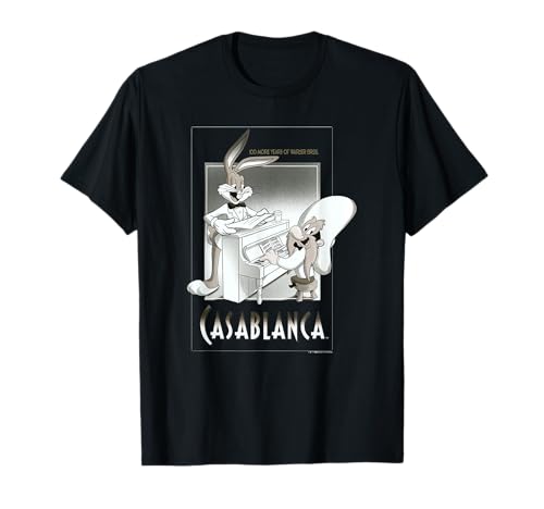 WB 100 Looney Tunes Classic Casablanca Vintage Movie Poster T-Shirt