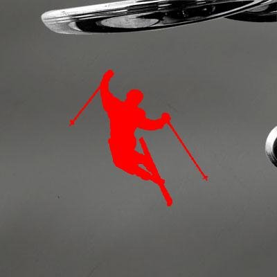 Laptop Helmet Auto Decal Sticker Macbook Red Skier Skiing Ski Wall Art Vinyl Bike Notebook Adhesive Vinyl Wall Decor Decoration